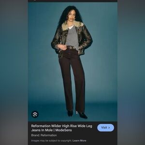 Reformation Wilder High Waist Wide Leg Jeans in Mole